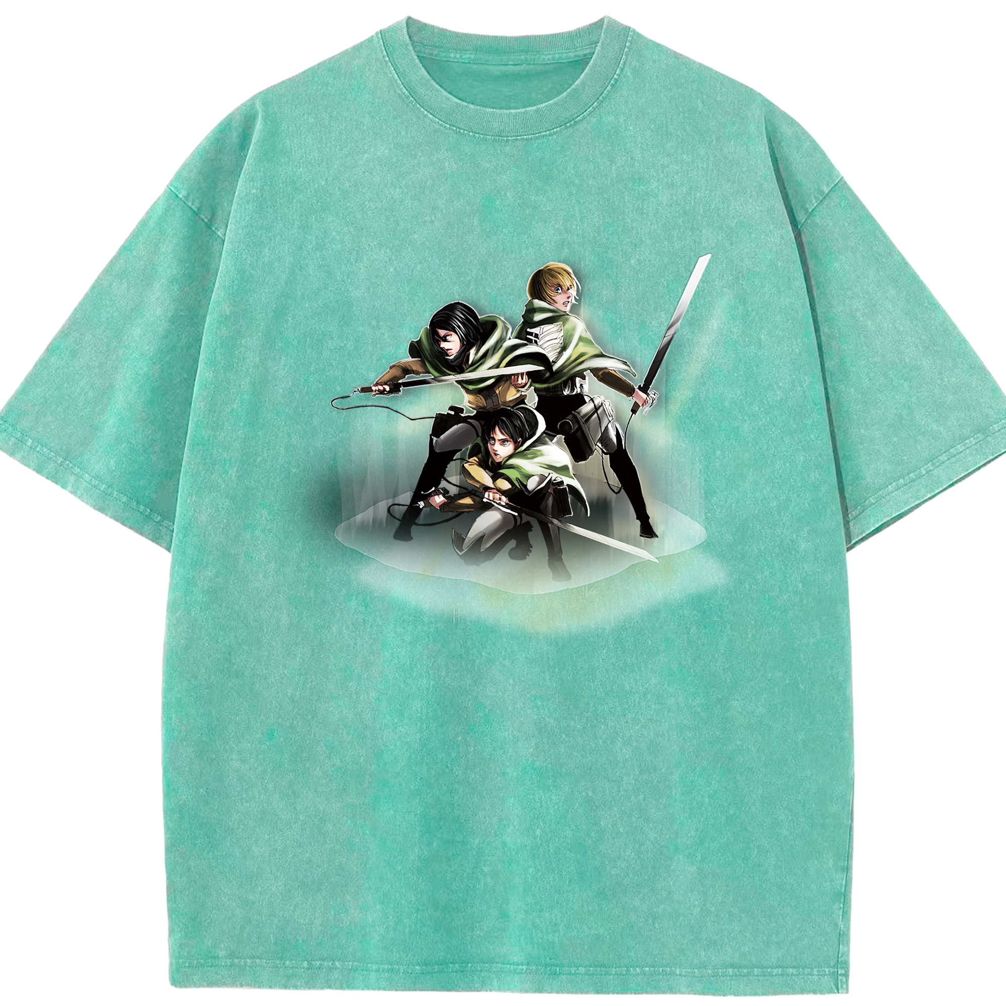（画像用） 進撃の巨人 Attack on Titan 綿100% ヴィンテージ風 半袖Tシャツ（フロントプリント）